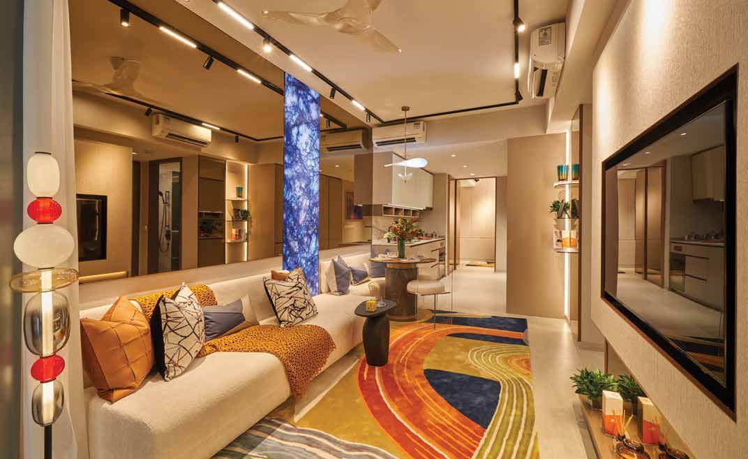 Promenade Peak 2-Bedroom + Study show unit living and dining